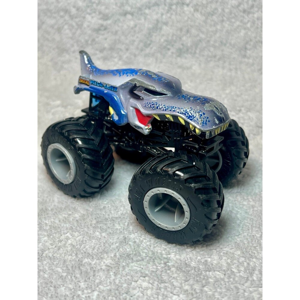 Rare Hot Wheels Monster Jam Grey MEGA WREX Truck 1:64 Shark Dinosaur